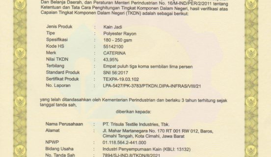 TKDN Poly Rayon (30 Agustus 2021)