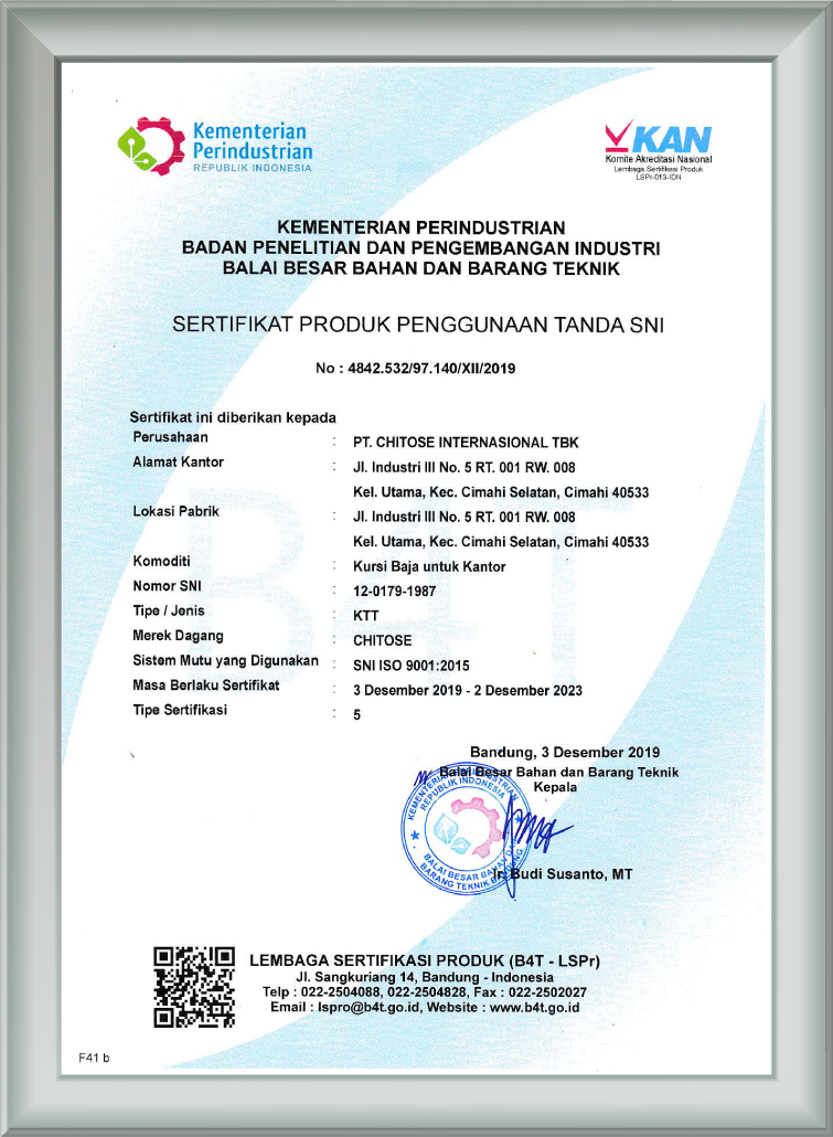 Chitose_SNI Kursi Baja Untuk Kantor