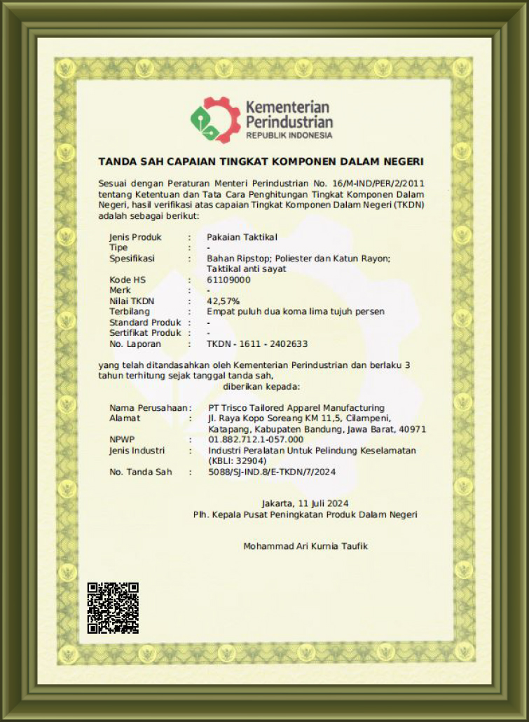 Trisco_TKDN Anti Slash Tactical Garment